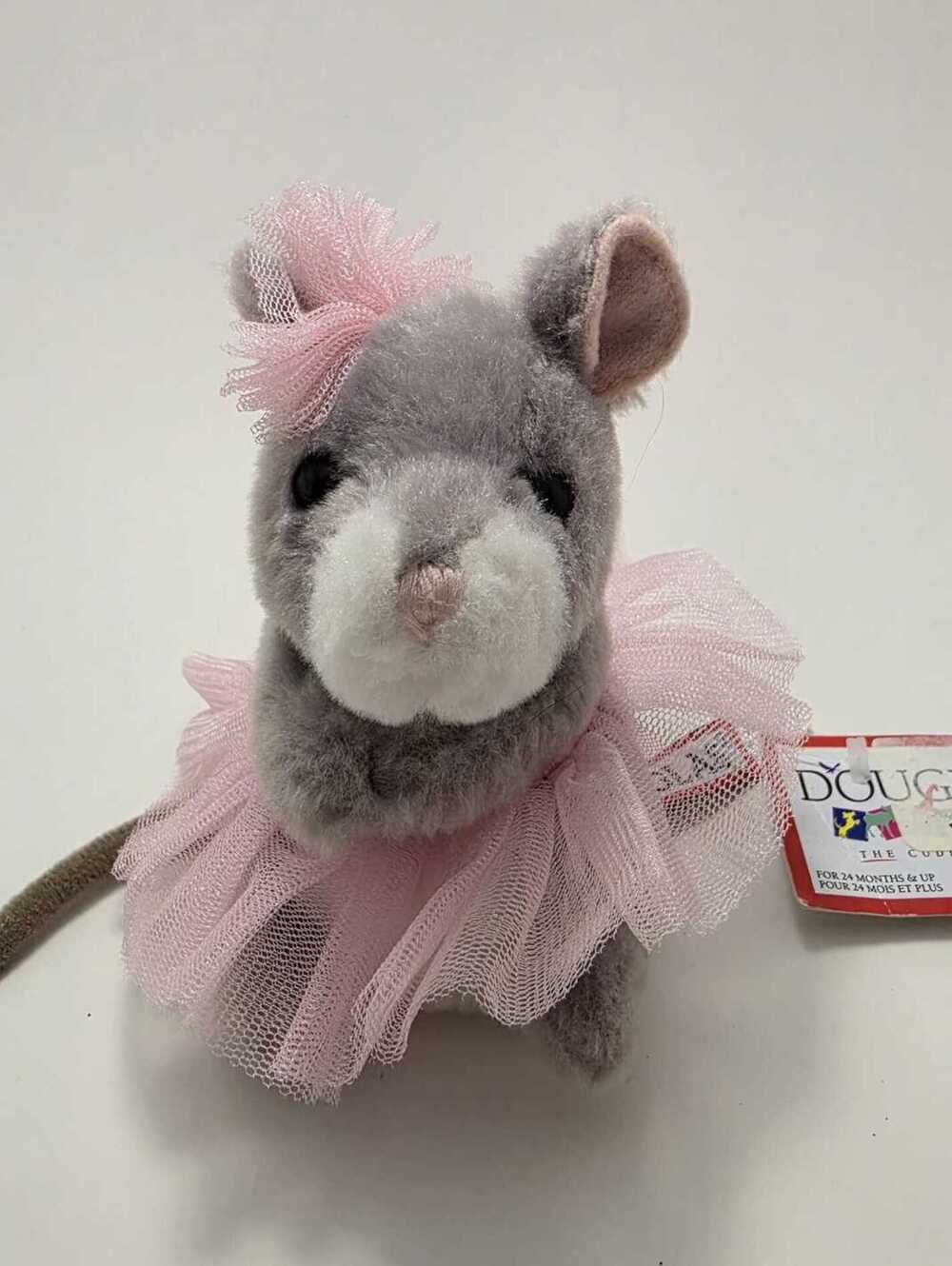 Douglas Tippy Toe Gray Mouse with Pink Tutu (5 inch)